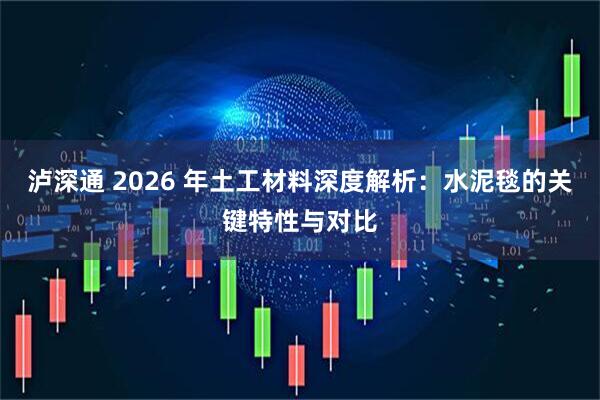 泸深通 2026 年土工材料深度解析:水泥毯的关键特性与对比