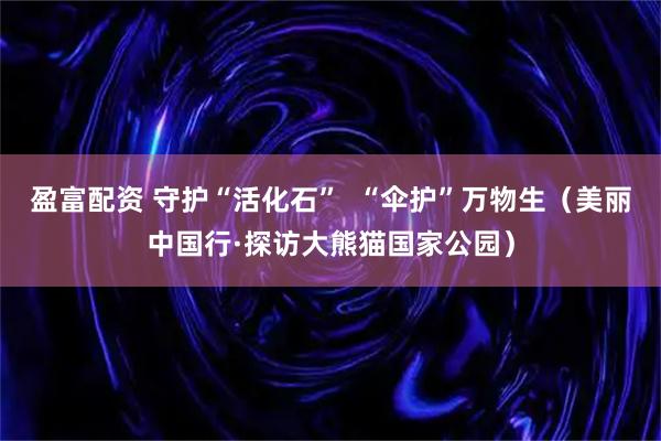 盈富配资 守护“活化石”  “伞护”万物生（美丽中国行·探访大熊猫国家公园）