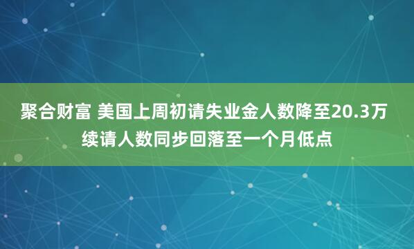 聚合财富 美国上周初请失业金人数降至20.3万 续请人数同步回落至一个月低点